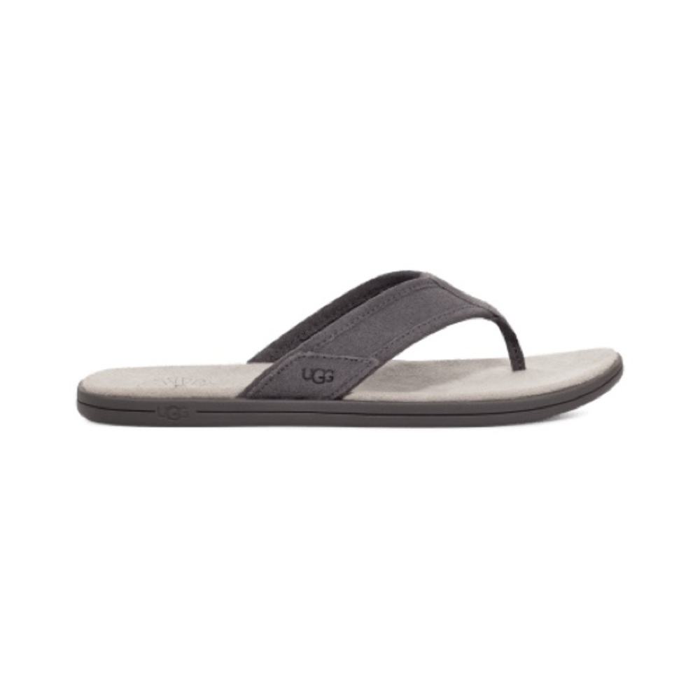 UGG Men’s Grey Seaside Suede Flip Flops Size 7
